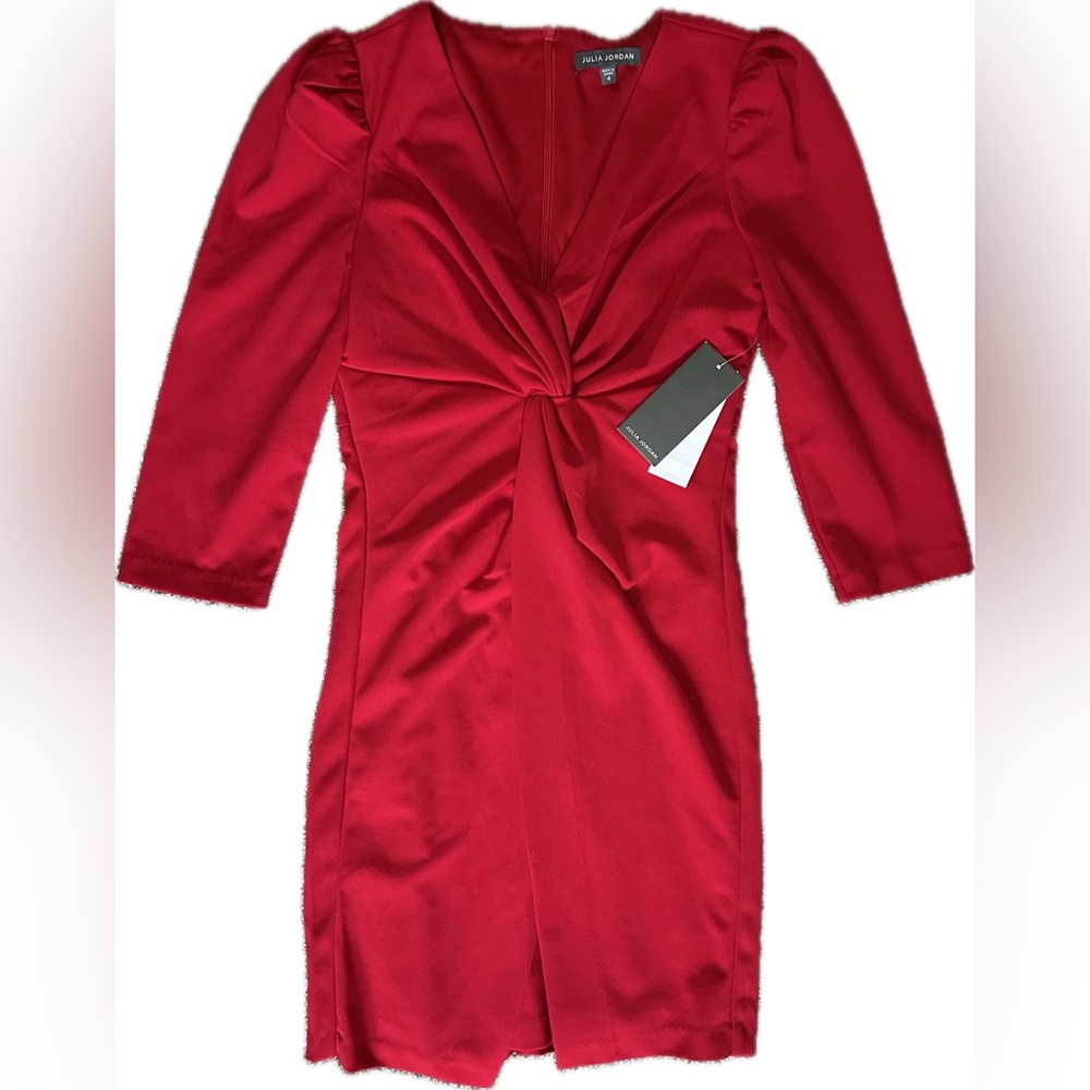 Julia Jordan Puffed Shoulder Twist Front Dress - Picture 4 of 8